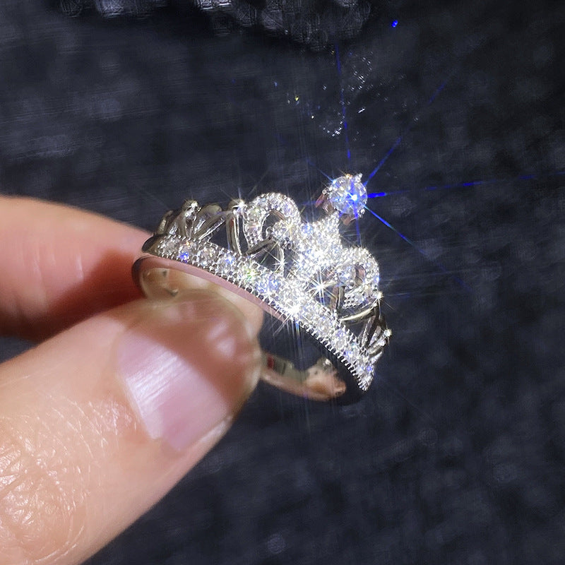 [AW]DREAMY CROWN MOISSANITE RING - 1.2CT ELEGANT PRINCESS STYLE