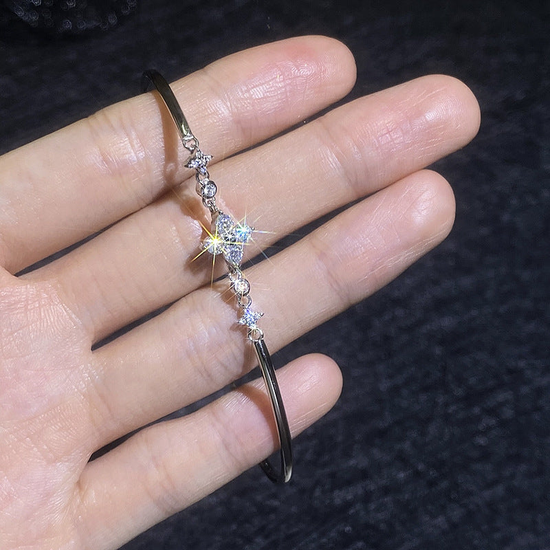 [AW]CLOVER & TWIN-STAR MOISSANITE BRACELET