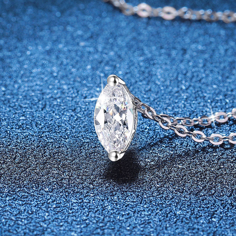 [AW]SOPHISTICATED MARQUISE-CUT MOISSANITE PENDANT NECKLACE