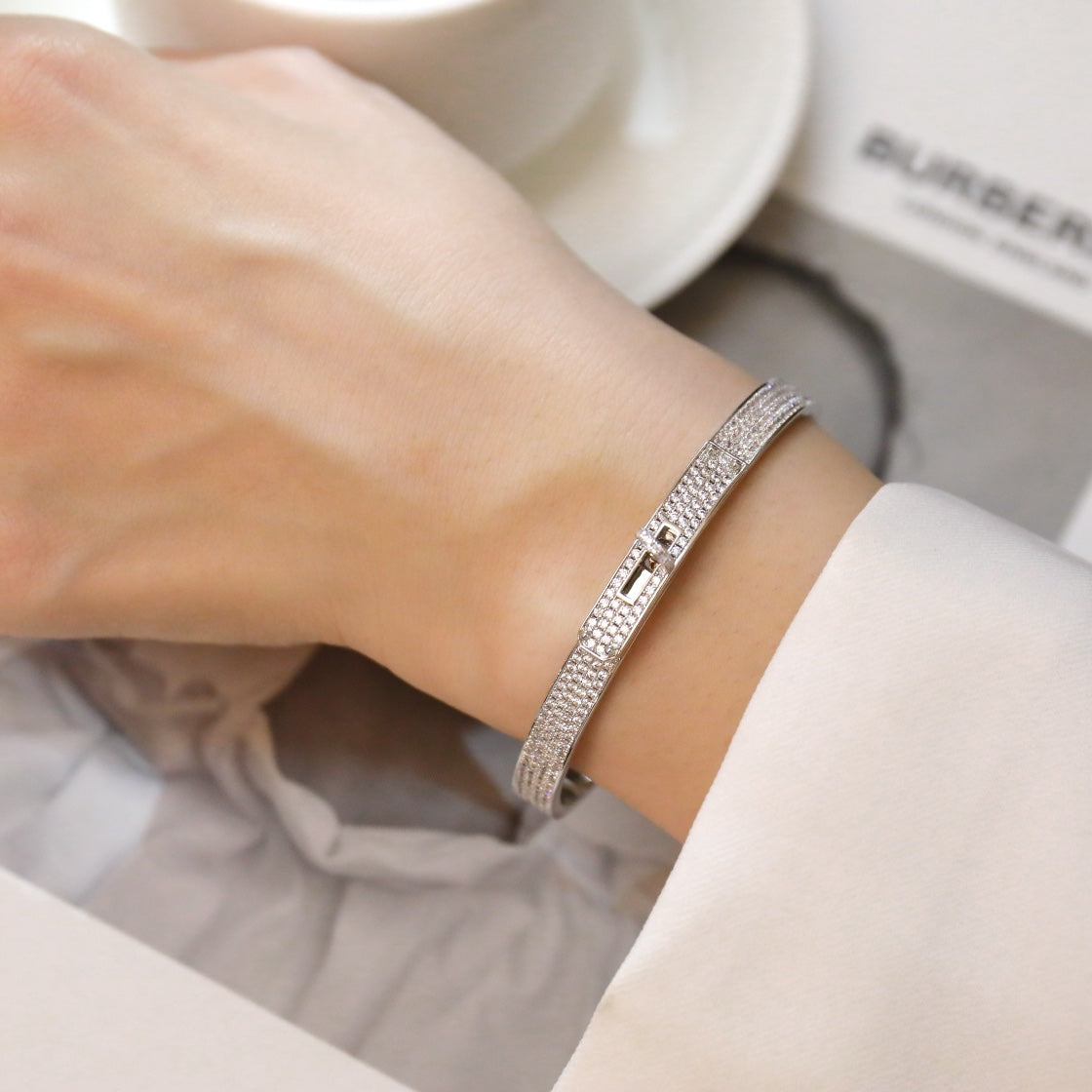 [AW]KELLY BRACELET DIAMOND PAVED
