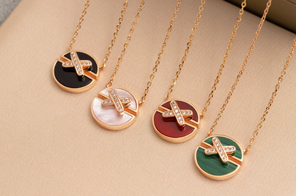 [AW]JEUX DE ROSE GOLD DIAMOND NECKLACE