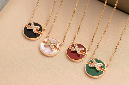 [AW]JEUX DE ROSE GOLD DIAMOND NECKLACE