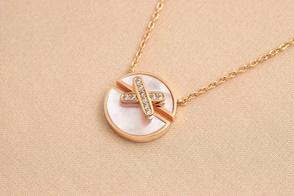 [AW]JEUX DE ROSE GOLD DIAMOND NECKLACE