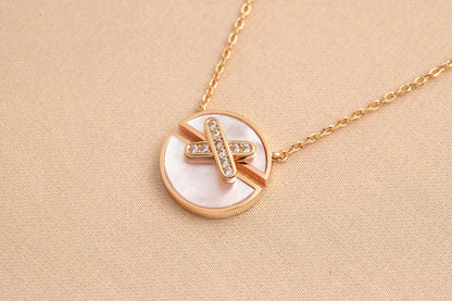 [AW]JEUX DE ROSE GOLD DIAMOND NECKLACE