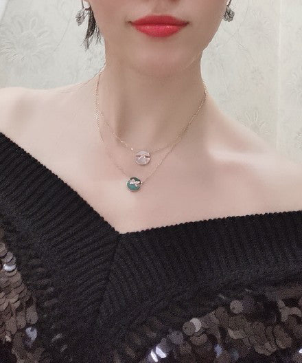 [AW]JEUX DE ROSE GOLD DIAMOND NECKLACE