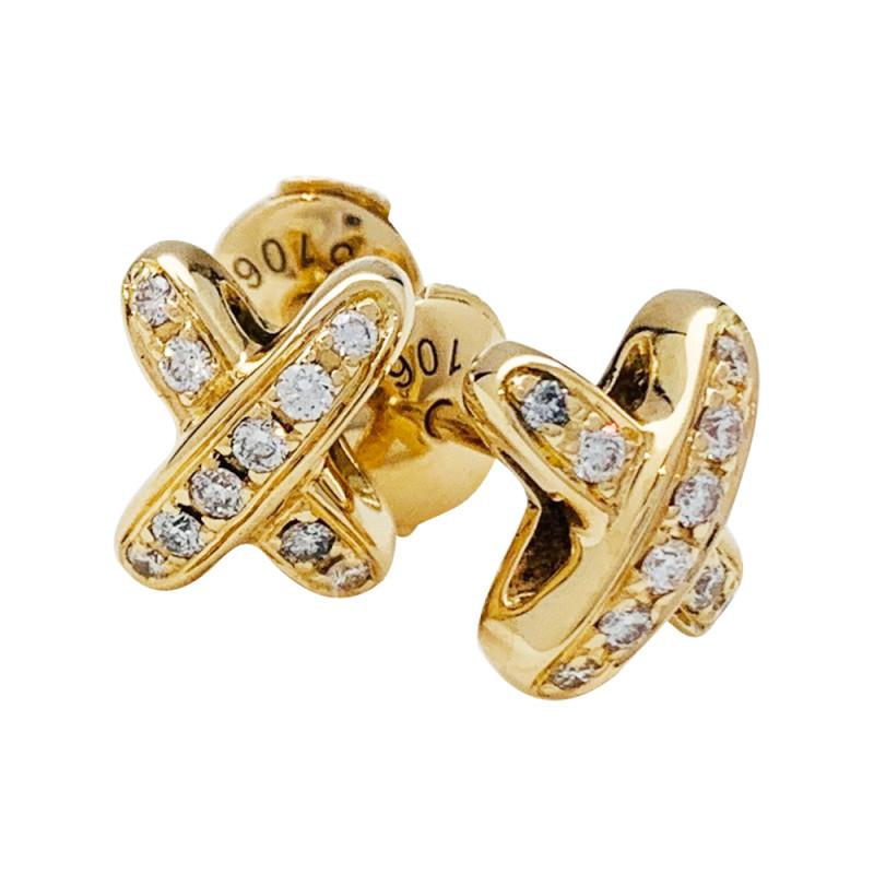 [AW]JEUX DE GOLD DIAMOND EARRINGS
