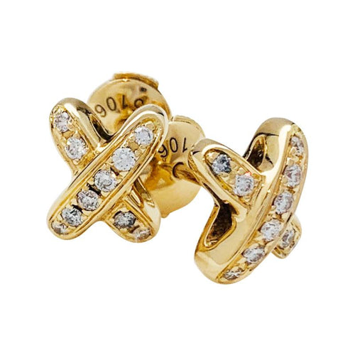 [AW]JEUX DE GOLD DIAMOND EARRINGS