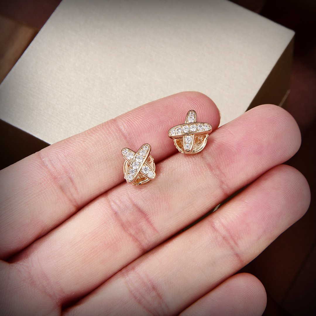 [AW]JEUX DE GOLD DIAMOND EARRINGS