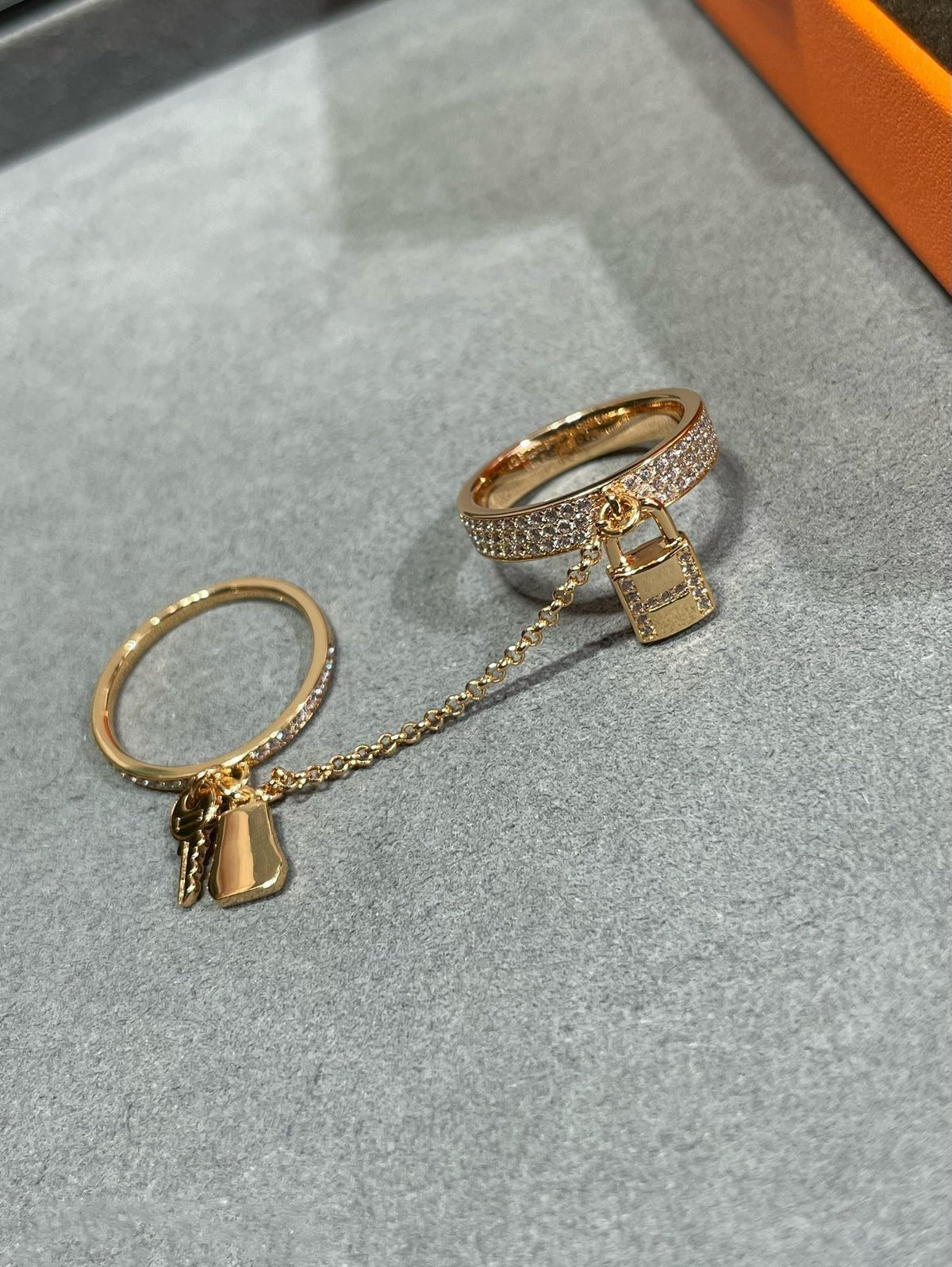 [AW]HM KELLY CLOCHETTE DOUBLE RING IN  WITH DIAMONDS