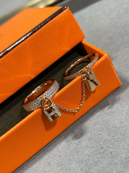 [AW]HM KELLY CLOCHETTE DOUBLE RING IN  WITH DIAMONDS