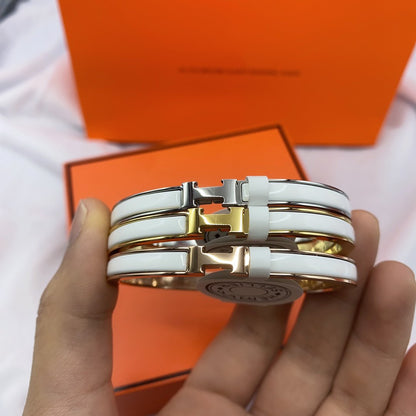 [AW]CLASSIC HM CLIC WHITE 8MM ENAMEL BRACELET