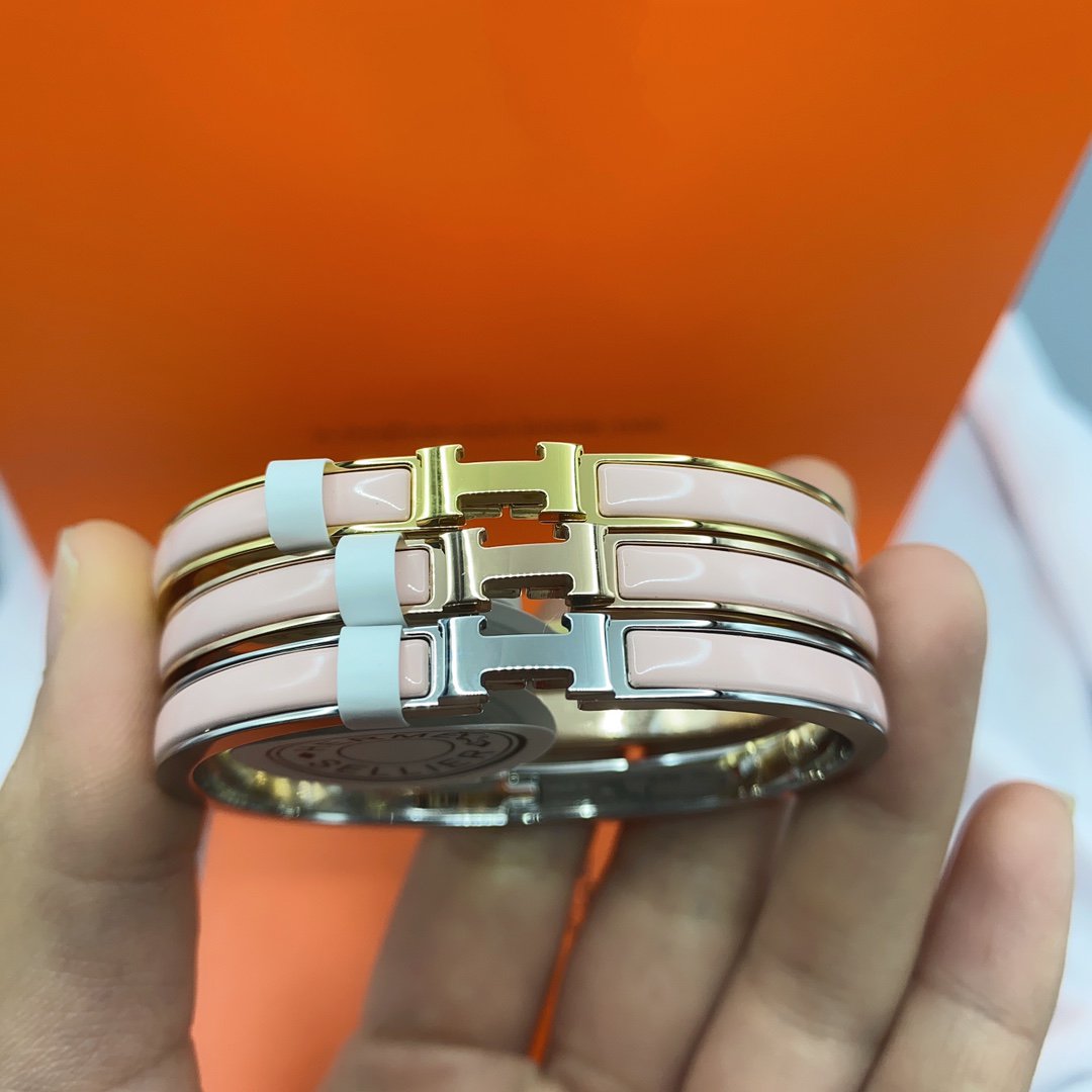 [AW]CLASSIC HM CLIC  PINK 8MM ENAMEL BRACELET