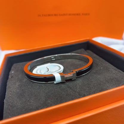 [AW]CLASSIC HM CLIC BLACK 8MM ENAMEL BRACELET