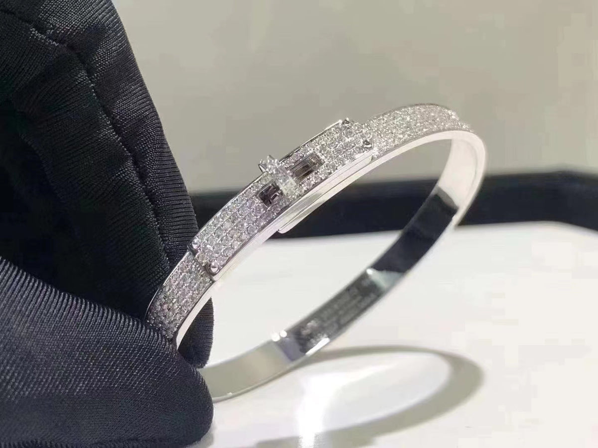 [AW]HM KELLY BRACELET IN SILVER AND FULL PAVE DIAMOND