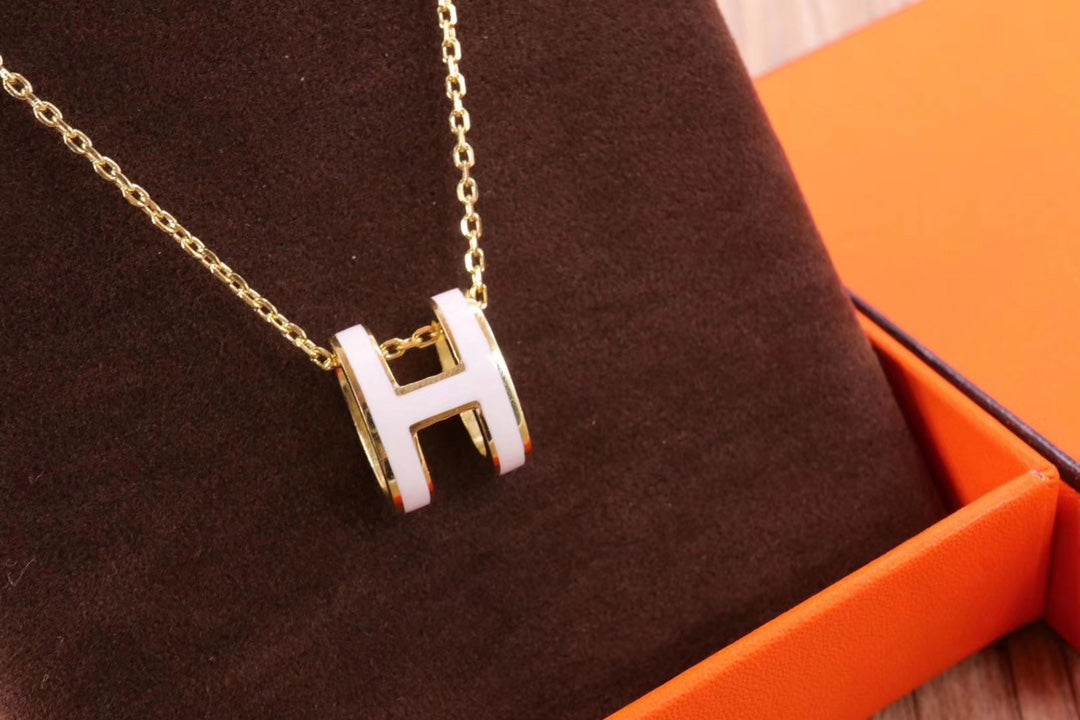 [AW]HM CLIC YELLOW ENAMEL GOLD NECKLACE