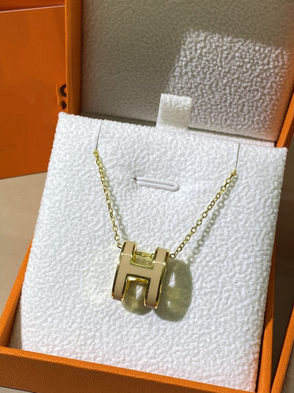 [AW]HM CLIC YELLOW ENAMEL GOLD NECKLACE