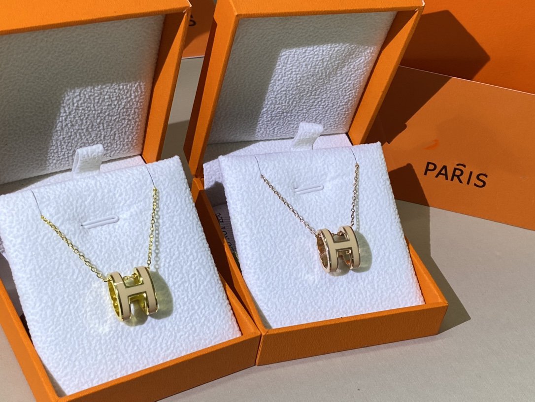 [AW]HM CLIC YELLOW ENAMEL GOLD NECKLACE