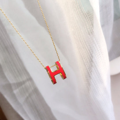 [AW]HM CLIC RED ENAMEL GOLD NECKLACE