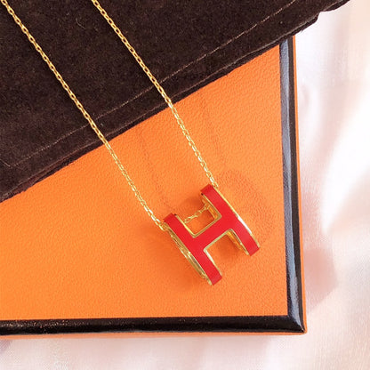 [AW]HM CLIC RED ENAMEL GOLD NECKLACE