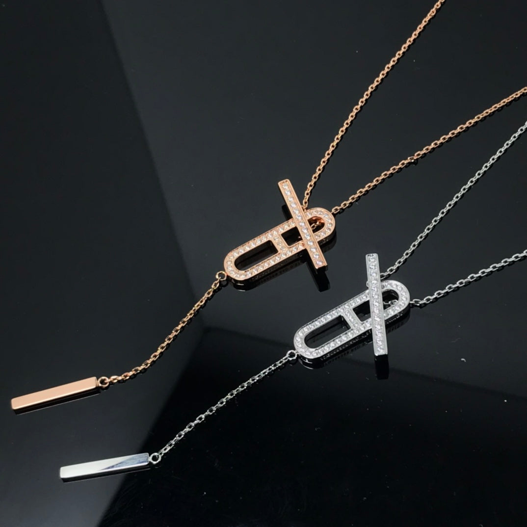 [AW]HM NECKLACE PLATINUM ROSE GOLD DIAMOND
