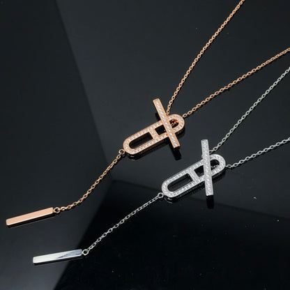 [AW]HM NECKLACE PLATINUM ROSE GOLD DIAMOND