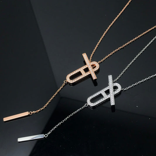 [AW]HM NECKLACE PLATINUM ROSE GOLD DIAMOND