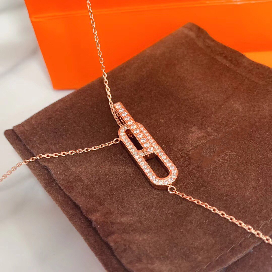 [AW]HM NECKLACE PLATINUM ROSE GOLD DIAMOND