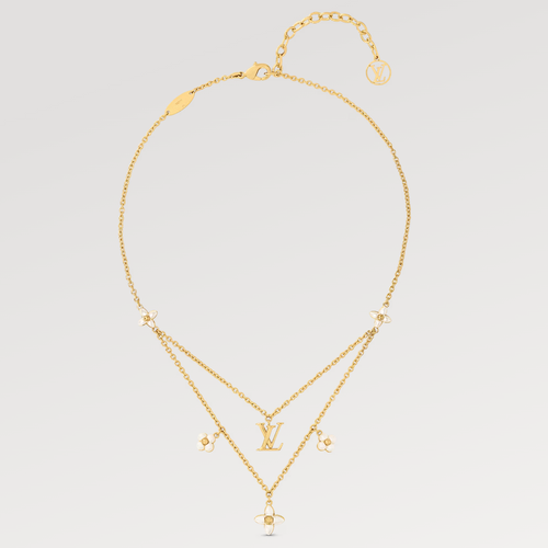 [AW]FLOWERGRAM GOLD MOP DOUBLE ROW NECKLACE