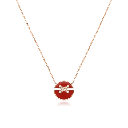 [AW]JEUX DE ROSE GOLD DIAMOND NECKLACE