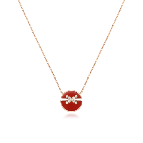 [AW]JEUX DE ROSE GOLD DIAMOND NECKLACE