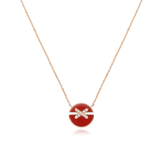 [AW]JEUX DE ROSE GOLD DIAMOND NECKLACE