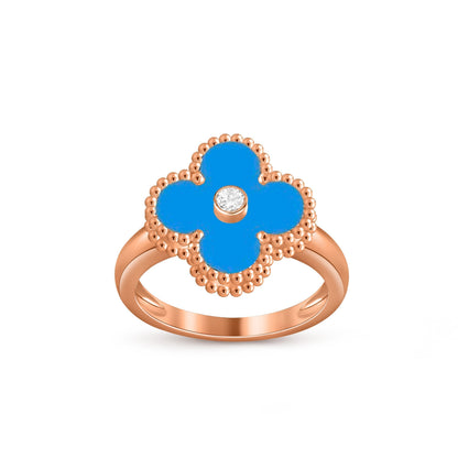 [AW]LUCKY CLOVER DIAMOND-ACCENT ROSE GOLD RING COLLECTION