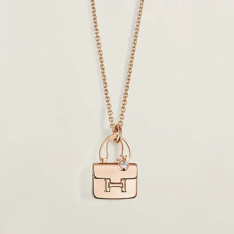 [AW]AMULETTE PEDANT ROSE GOLD NECKLACE