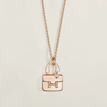 [AW]AMULETTE PEDANT ROSE GOLD NECKLACE