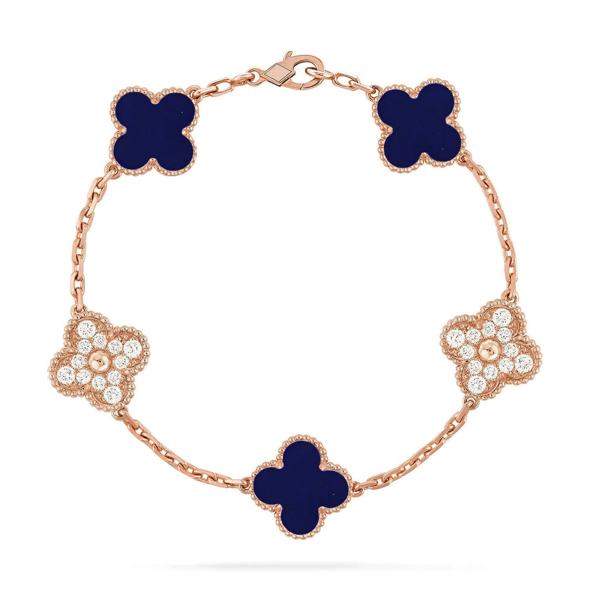 [AW]LUCKY CLOVER 5-MOTIF BRACELET - LAPIS LAZULI COLLECTION