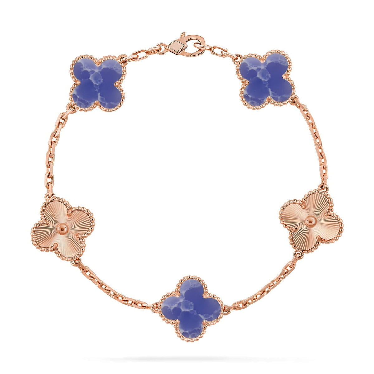 [AW]LUCKY CLOVER 5-MOTIF BRACELET - BLUE LARIMAR COLLECTION