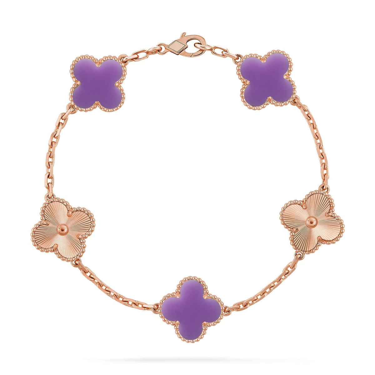 [AW]LUCKY CLOVER 5-MOTIF BRACELET - LAVENDER COLLECTION