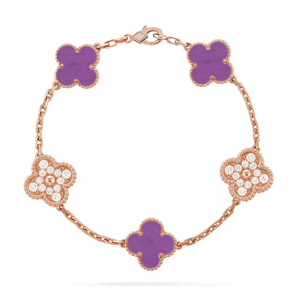 [AW]LUCKY CLOVER 5-MOTIF BRACELET - VIOLET COLLECTION