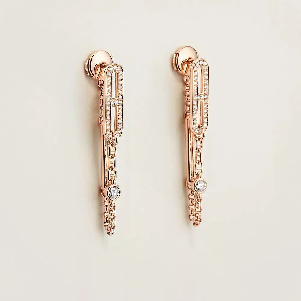 [AW]CHAINE CHAOS DIAMOND DROP EARRINGS