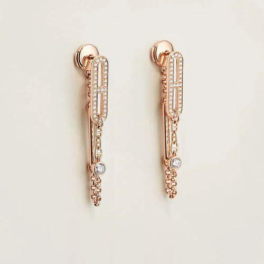 [AW]CHAINE CHAOS DIAMOND DROP EARRINGS