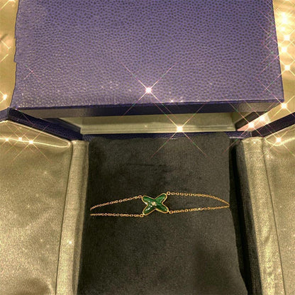 [AW]JEUX BRACELET MALACHITE ROSE GOLD 1 DIAMOND