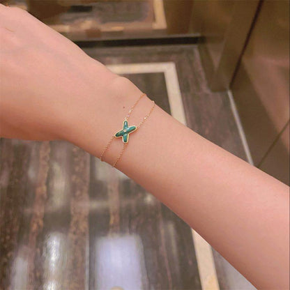[AW]JEUX BRACELET MALACHITE ROSE GOLD 1 DIAMOND