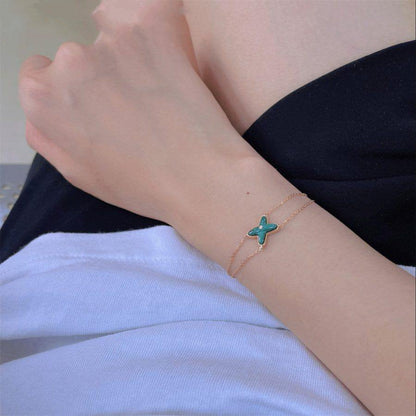 [AW]JEUX BRACELET MALACHITE ROSE GOLD 1 DIAMOND