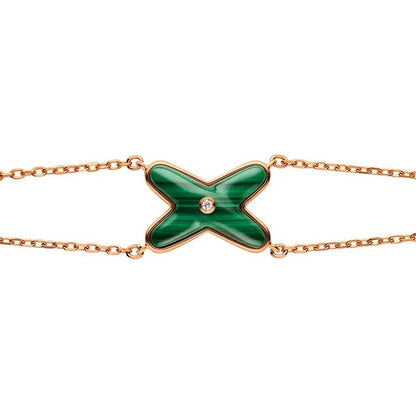 [AW]JEUX BRACELET MALACHITE ROSE GOLD 1 DIAMOND