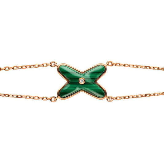 [AW]JEUX BRACELET MALACHITE ROSE GOLD 1 DIAMOND