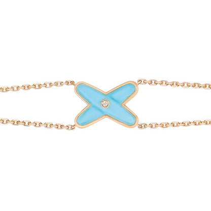 [AW]JEUX BRACELET TURQUOISE ROSE GOLD 1 DIAMOND