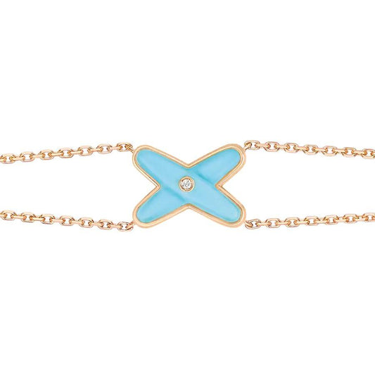 [AW]JEUX BRACELET TURQUOISE ROSE GOLD 1 DIAMOND