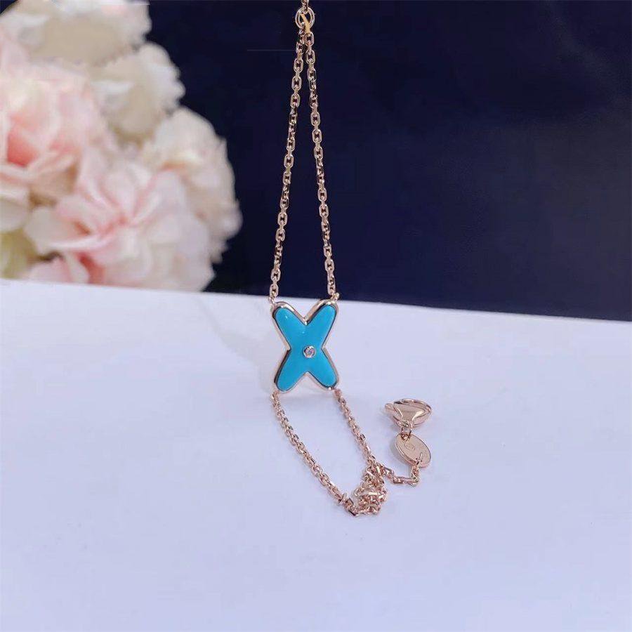 [AW]JEUX BRACELET TURQUOISE ROSE GOLD 1 DIAMOND