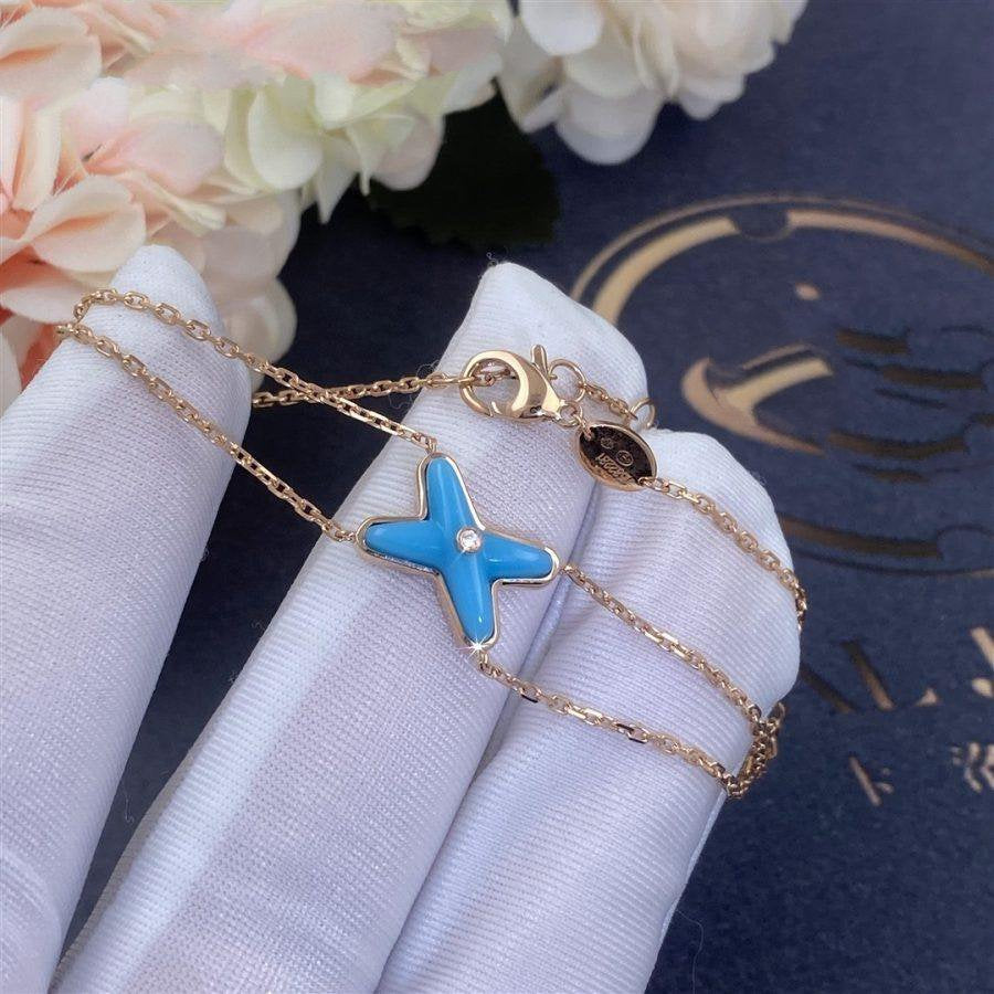 [AW]JEUX BRACELET TURQUOISE ROSE GOLD 1 DIAMOND