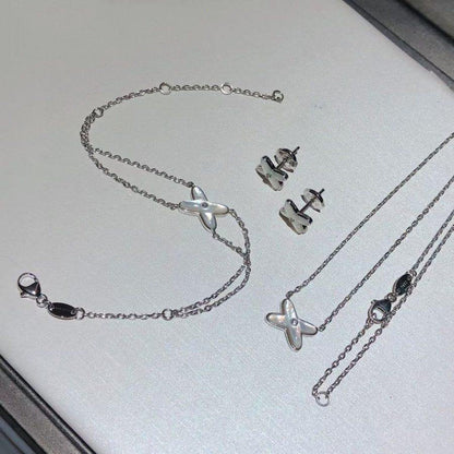 [AW]JEUX BRACELET WHITE MOP SILVER 1 DIAMOND